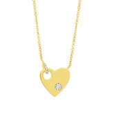 0.05ct 14k Yellow Gold Diamond Heart Necklace